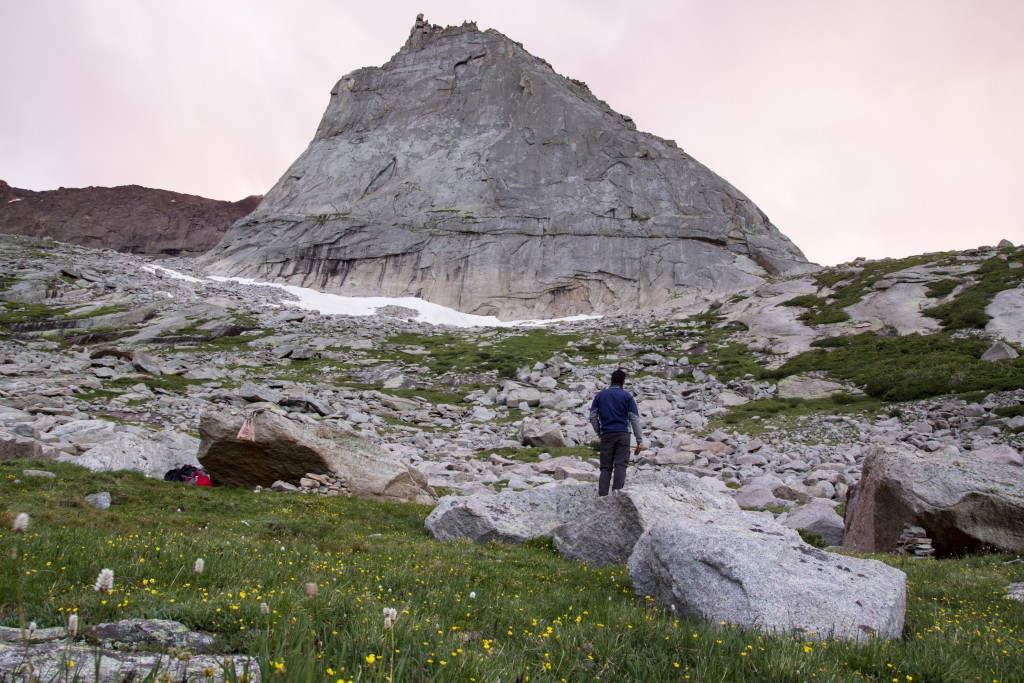 Sunset behind our morning objective.