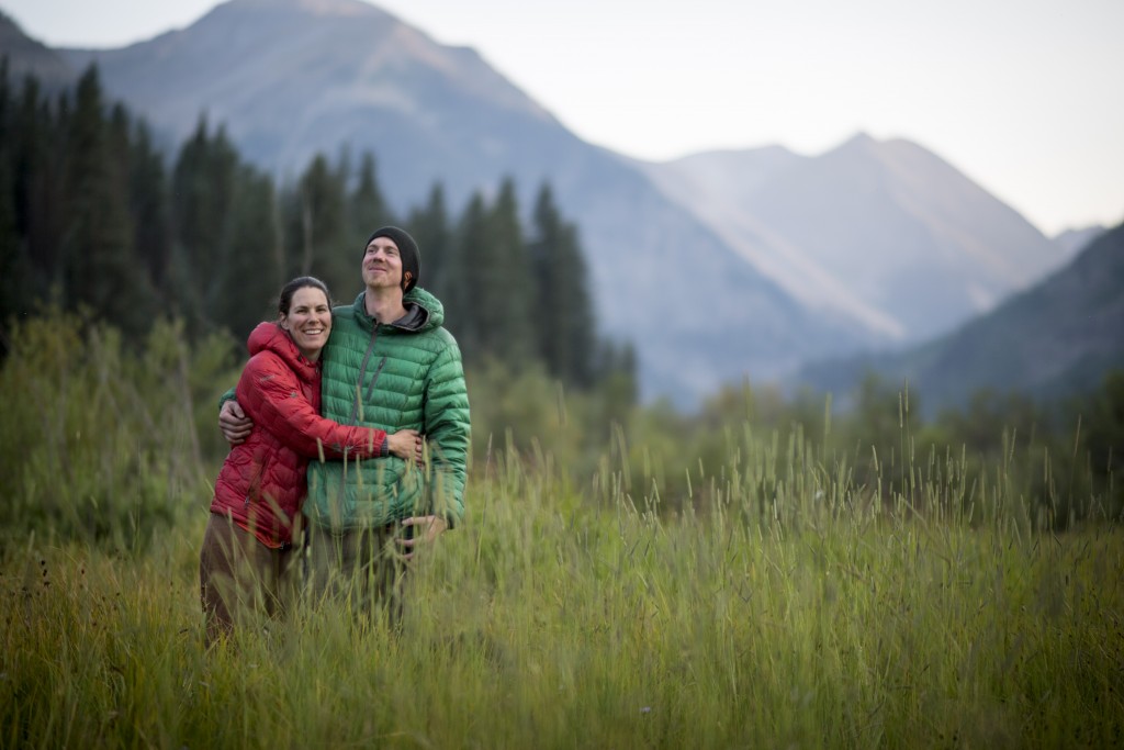 Family portraits in a meadow. 