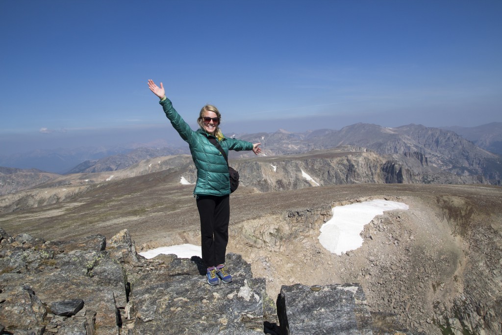 Robyn atop Hallett Peak. 12,713'
