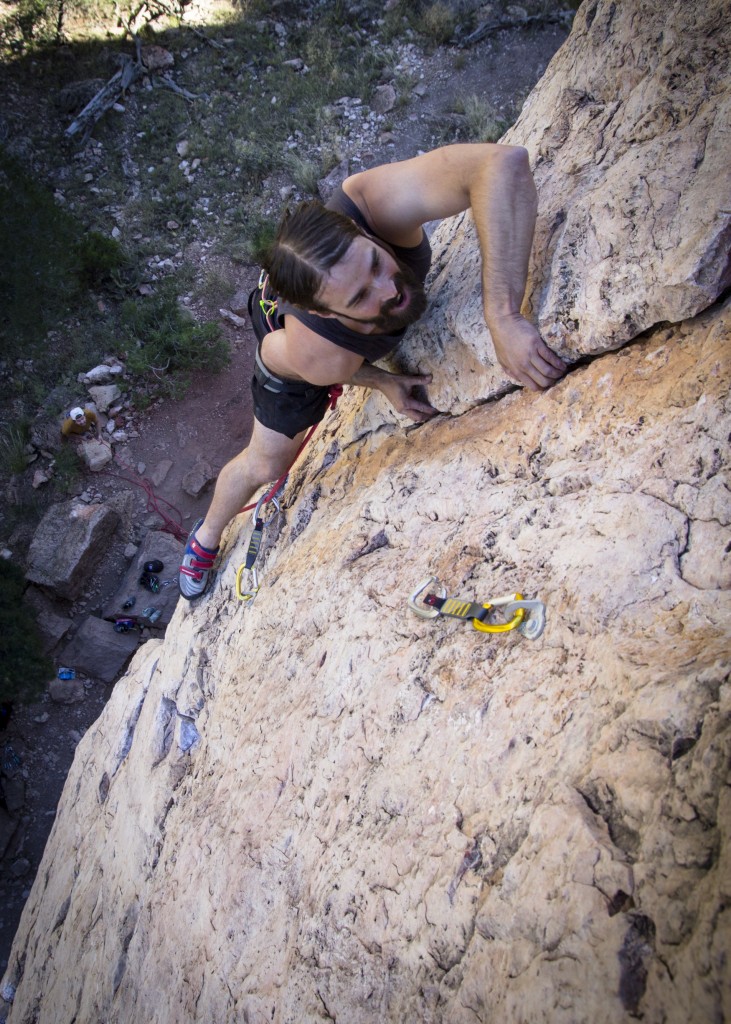 Through the crux! Ewetopia (5.12a)