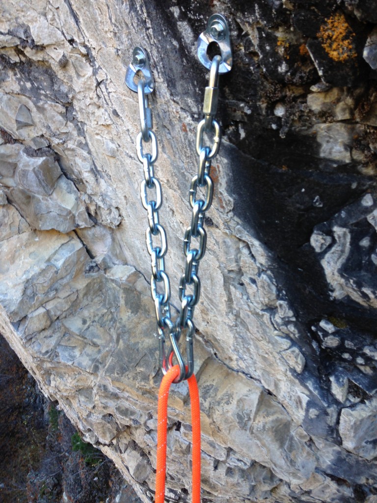 The first anchors at the Wilson Creek Crag! 