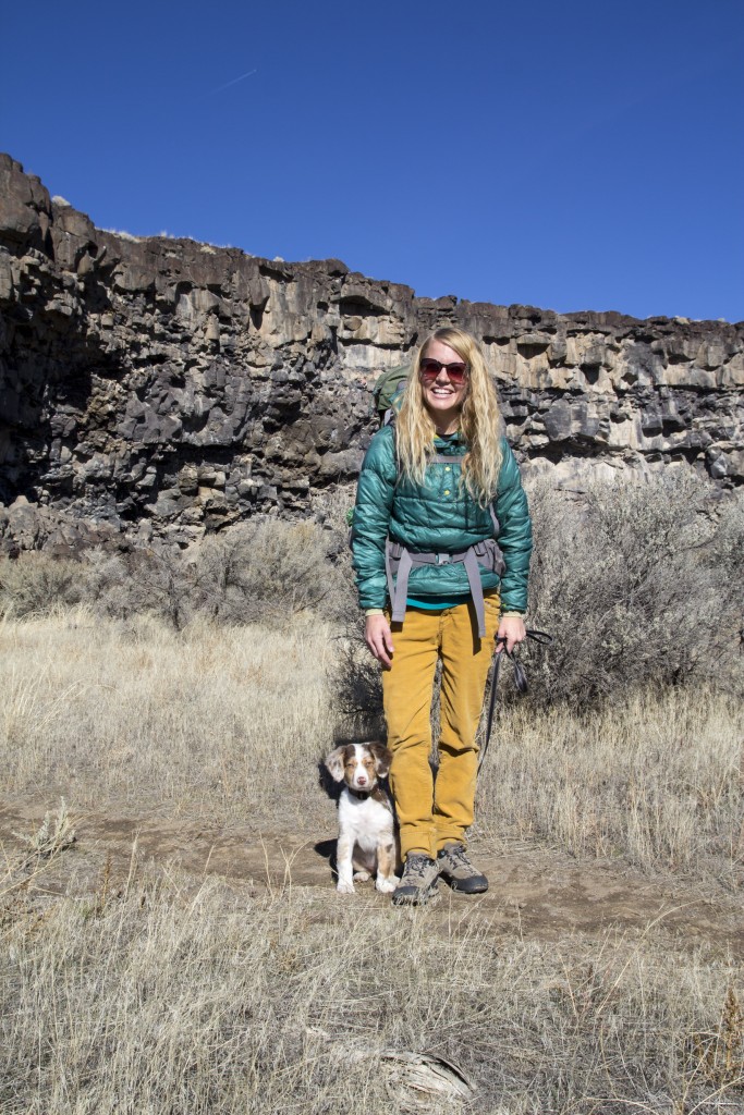 Robyn and Chossy at our favorite choss pile. Her first crag visit! 