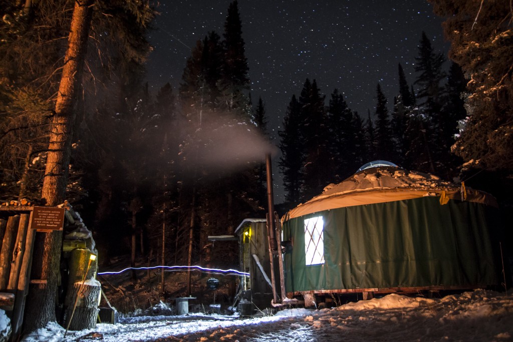 A starry night above the Boulder Yurt.
