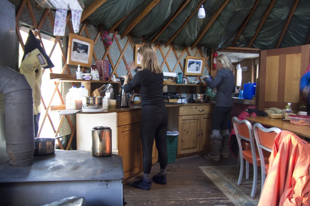 A lazy morning of coffee as the fire roared in the Boulder Yurt.