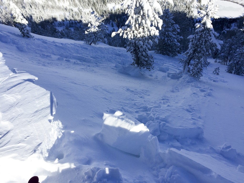 Small Wind Slab avalanches along Titus Ridge.