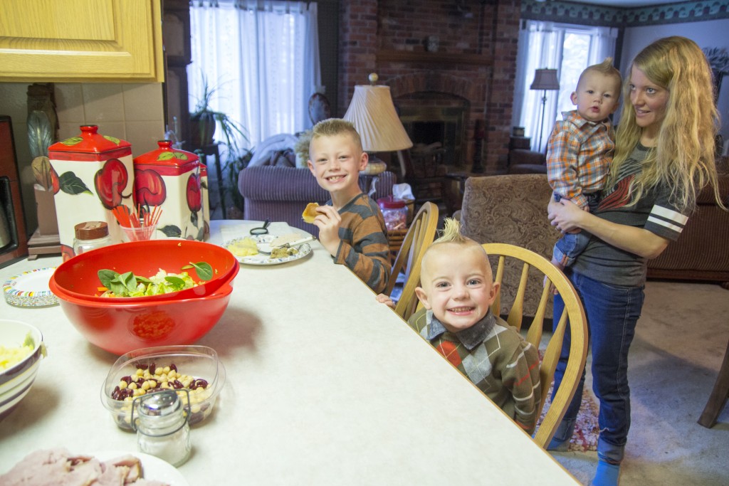 A great turnout. Lots of kids, a puppy and a busy grandma. Hayden and Hollister with Zaxson and Aunt Robyn.