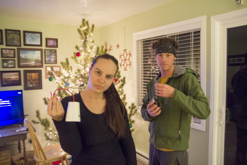 Michele and JP decorating their first Christmas tree in their new home! 