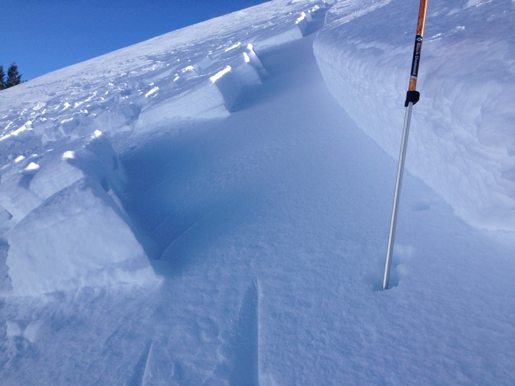 Crown of an avalanche near Ketchum.