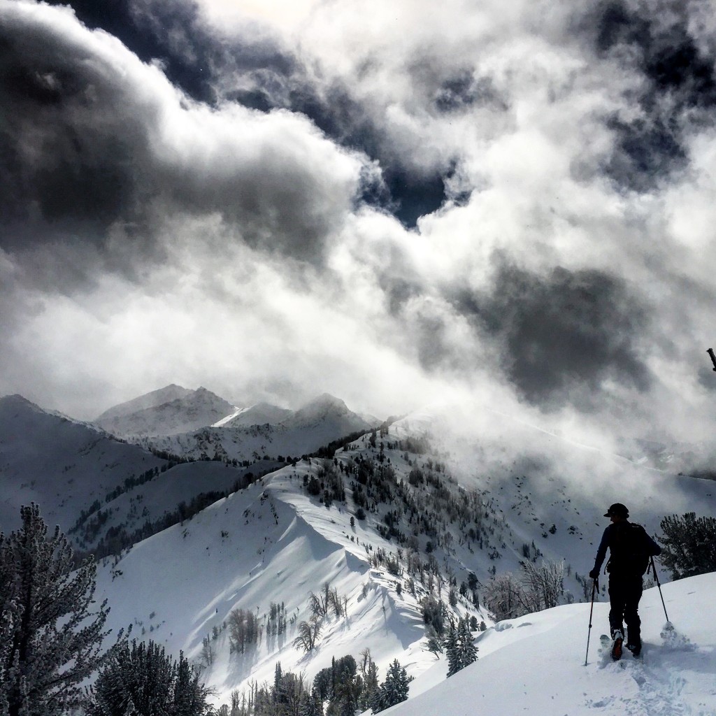 Walking out Titus Ridge in some dramatic light.