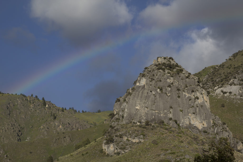 The Nugget with a rainbow hat after a great day of onsight, no-beta climbing. 